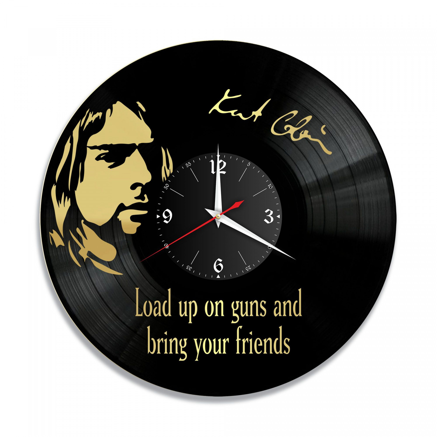 Часы настенные "группа Nirvana, золото" из винила, №4 VC-10130-1