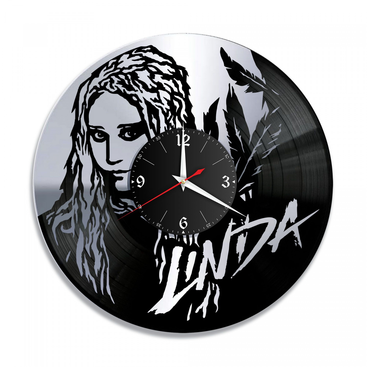 Часы настенные "Линда, серебро" из винила, №1 VC-10209-2