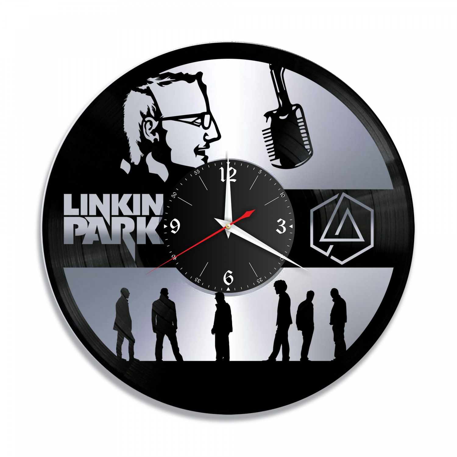 Часы настенные "группа Linkin Park, серебро" из винила, №2 VC-10110-2