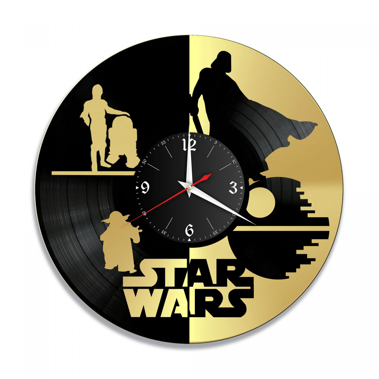 Часы настенные "Звездные Войны (Star Wars), золото" из винила, №1 VC-10324-1
