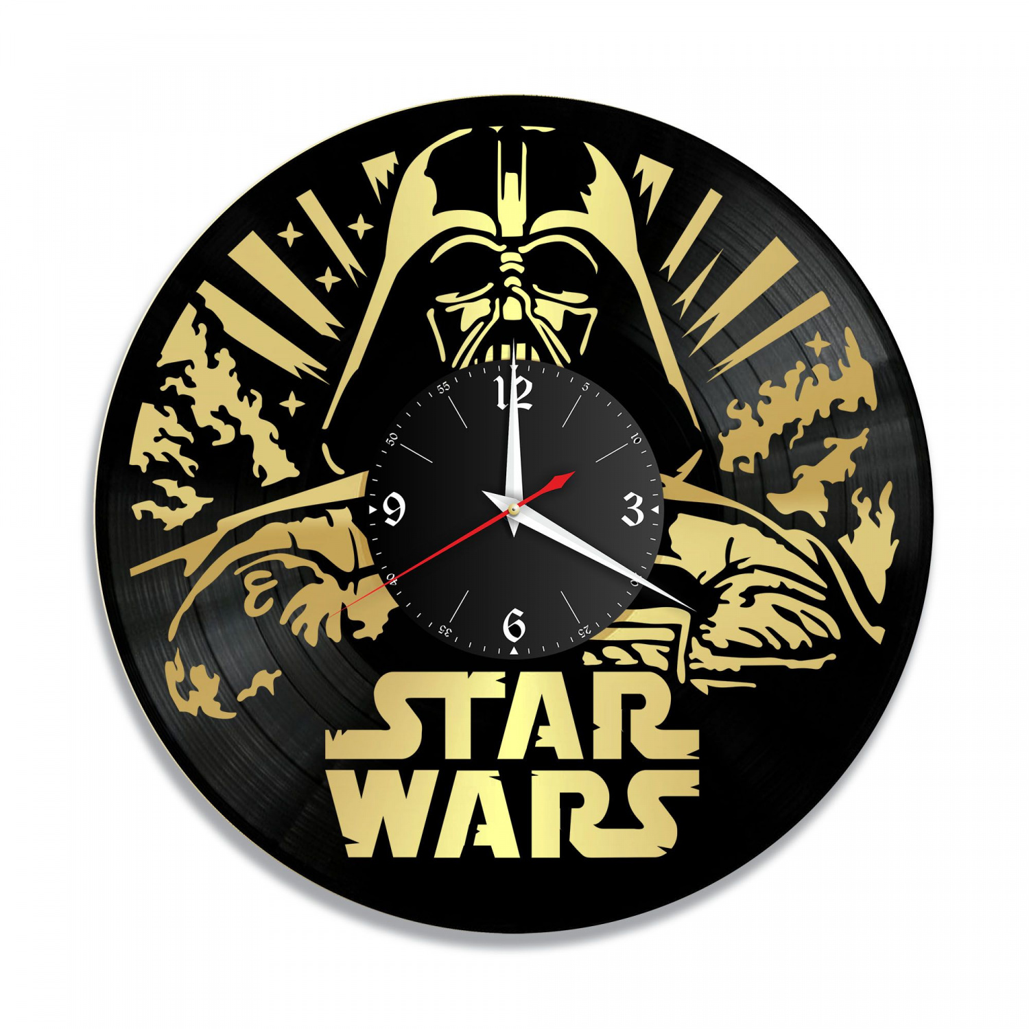 Часы настенные "Звездные Войны (Star Wars), золото" из винила, №3 VC-10326-1