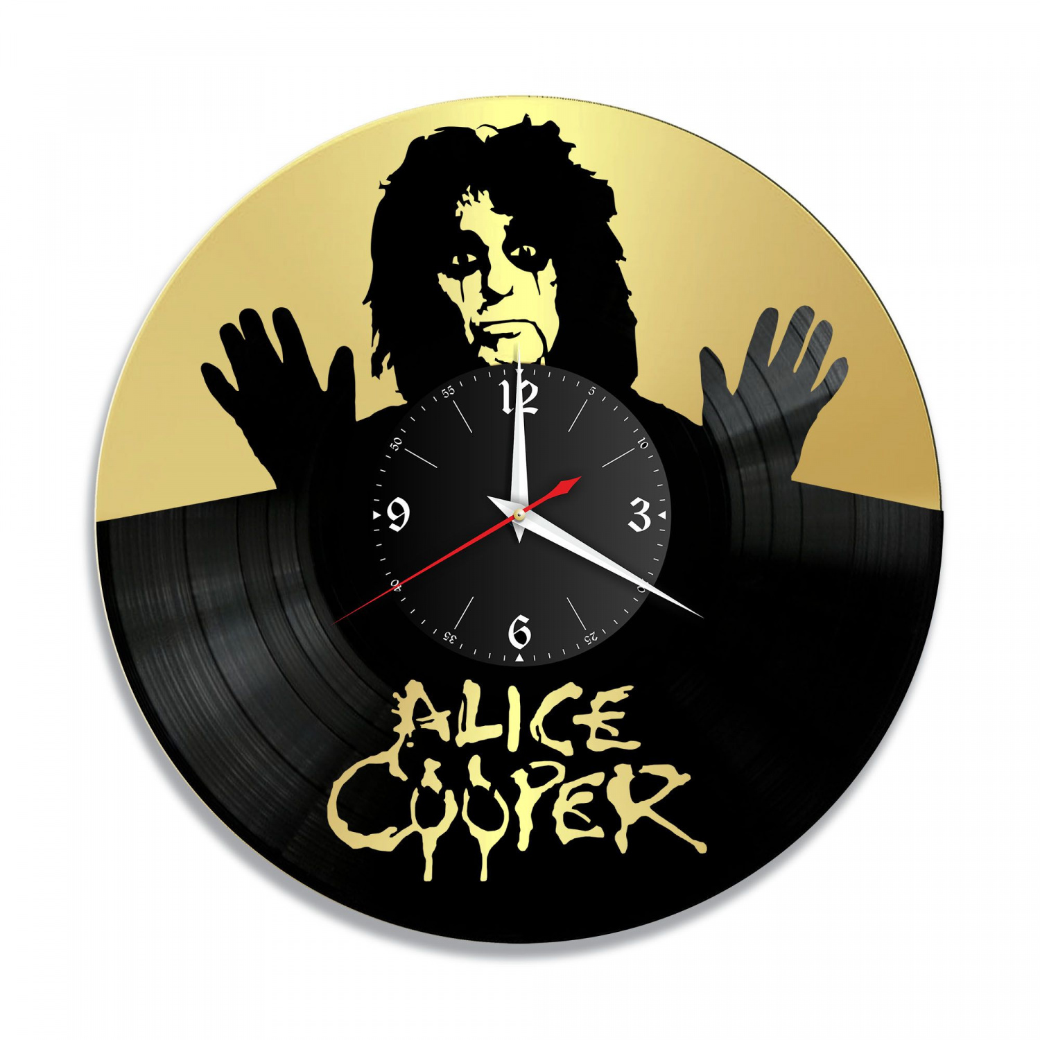Часы настенные "Alice Cooper, золото" из винила, №1 VC-10080-1