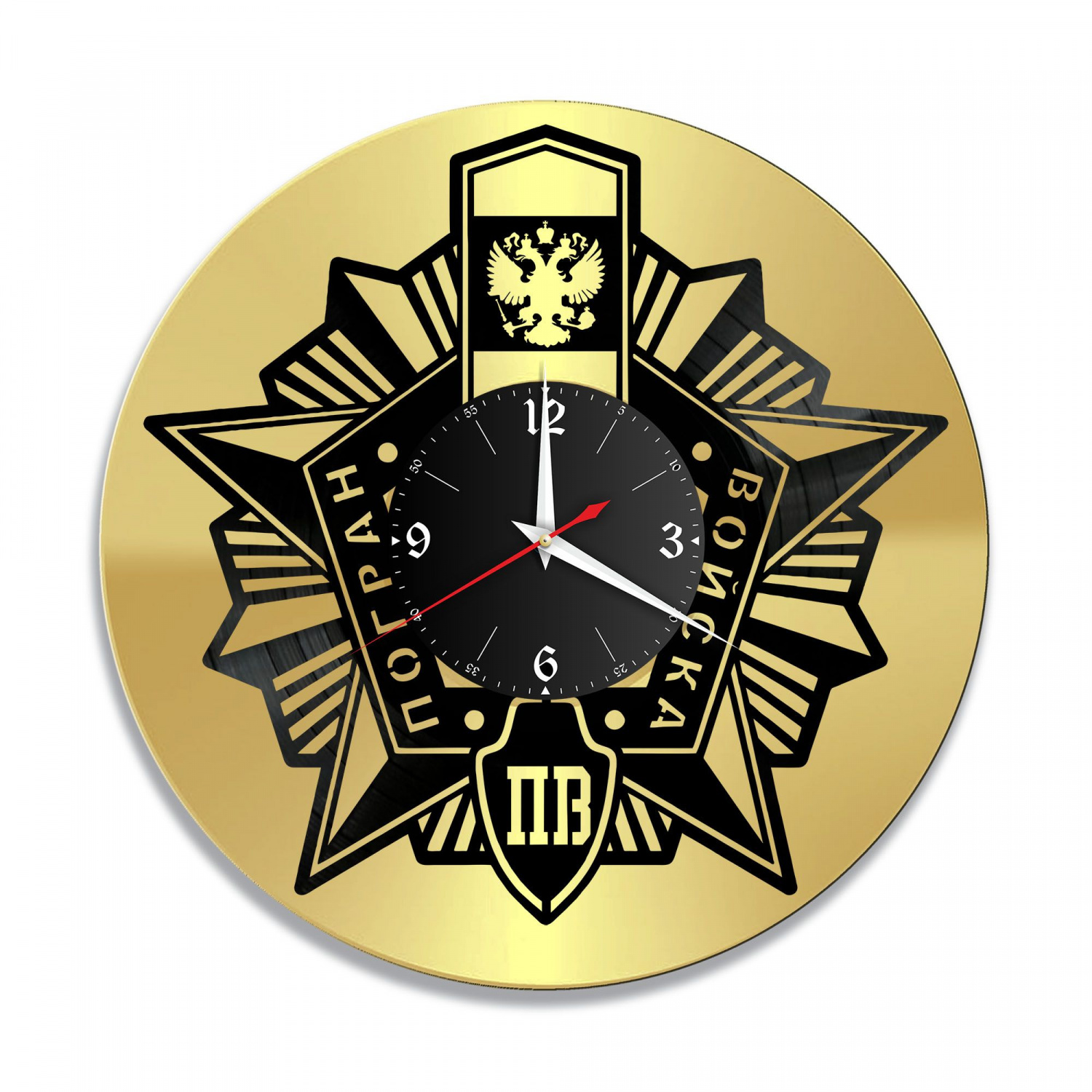 Часы настенные "Погранвойска, золото" из винила, №2 VC-10585-1