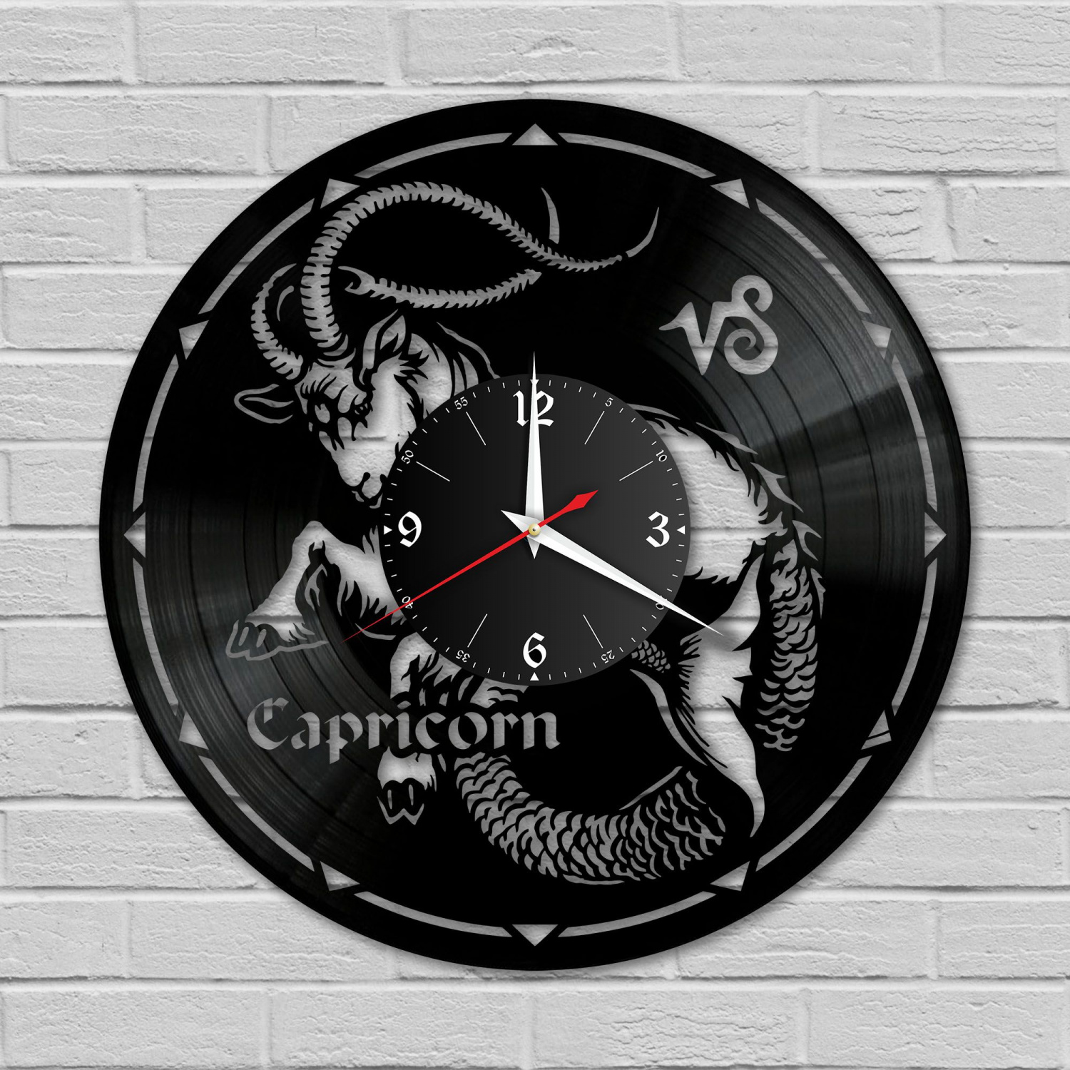 Часы настенные "Знаки Зодиака (Козерог)" из винила, №10 VC-10387