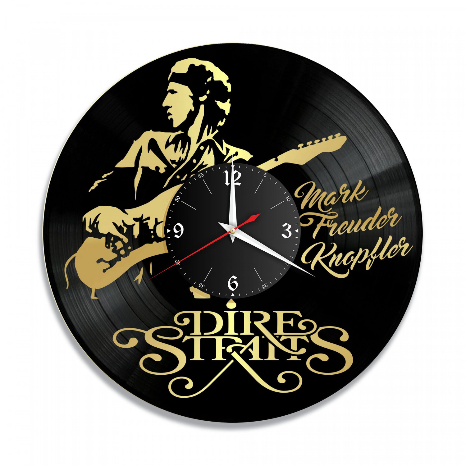 Часы настенные "группа Dire Straits, золото" из винила, №2 VC-10812-1
