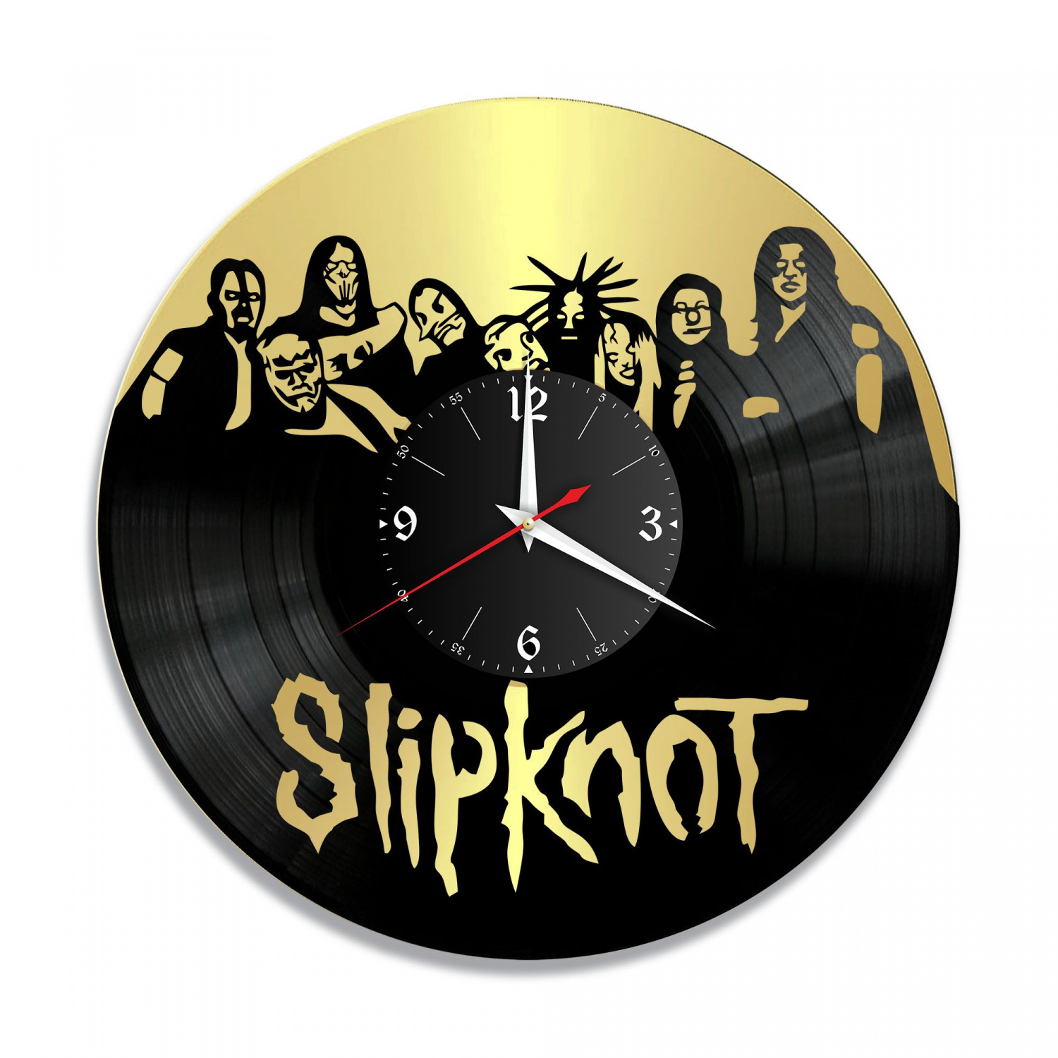 Часы настенные "группа Slipknot, золото" из винила, №1 VC-10162-1