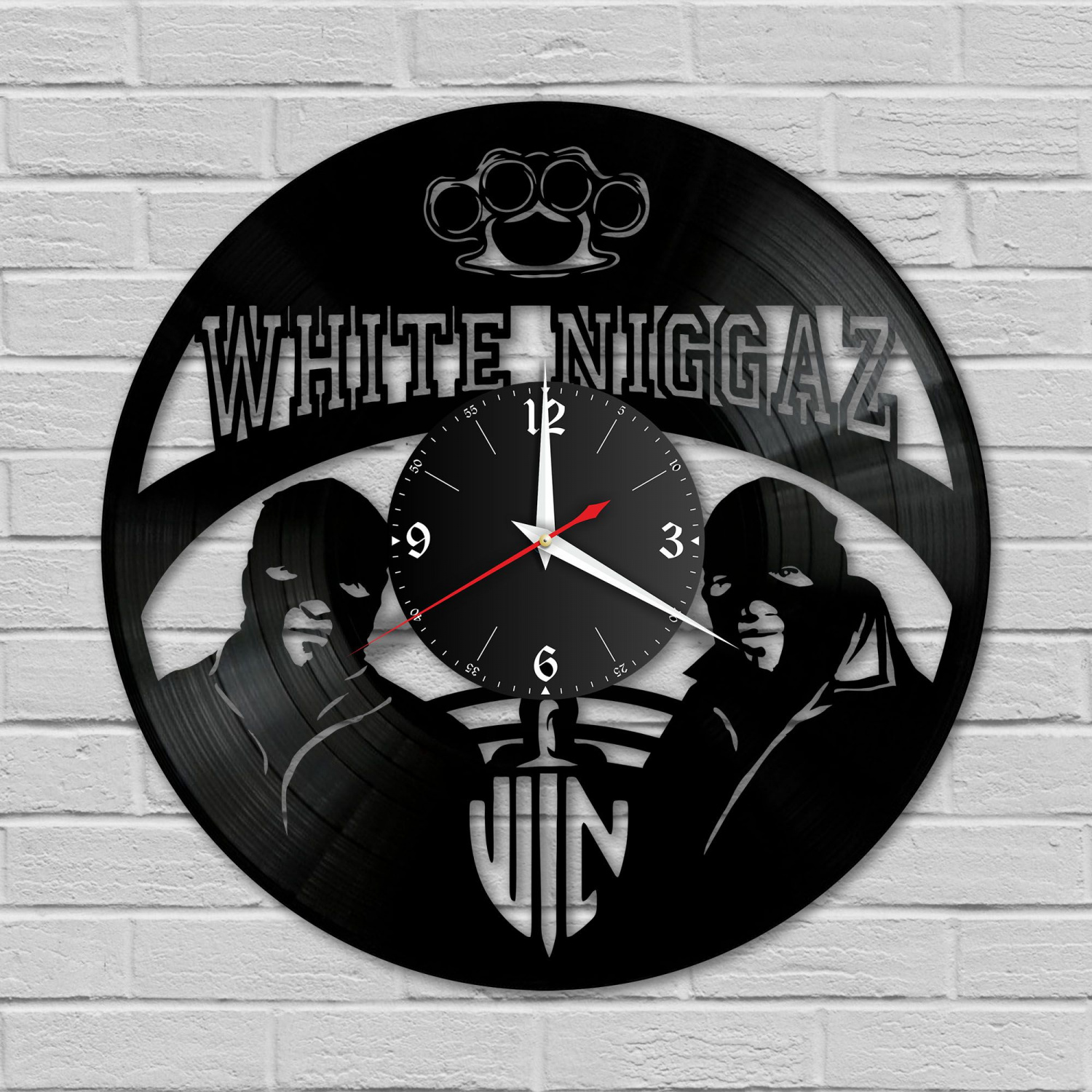 Часы настенные "группа White Niggaz" из винила, №1 VC-10284