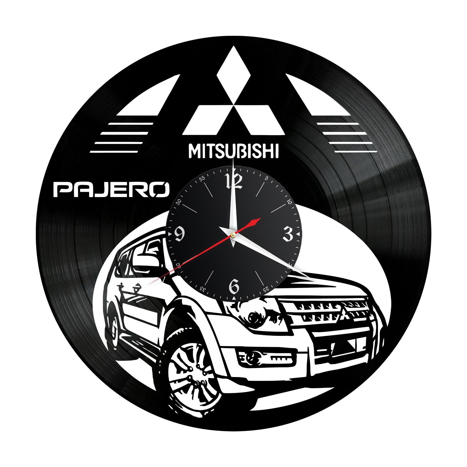 Часы настенные "Mitsubishi Pajero" из винила, №1 VC-12250