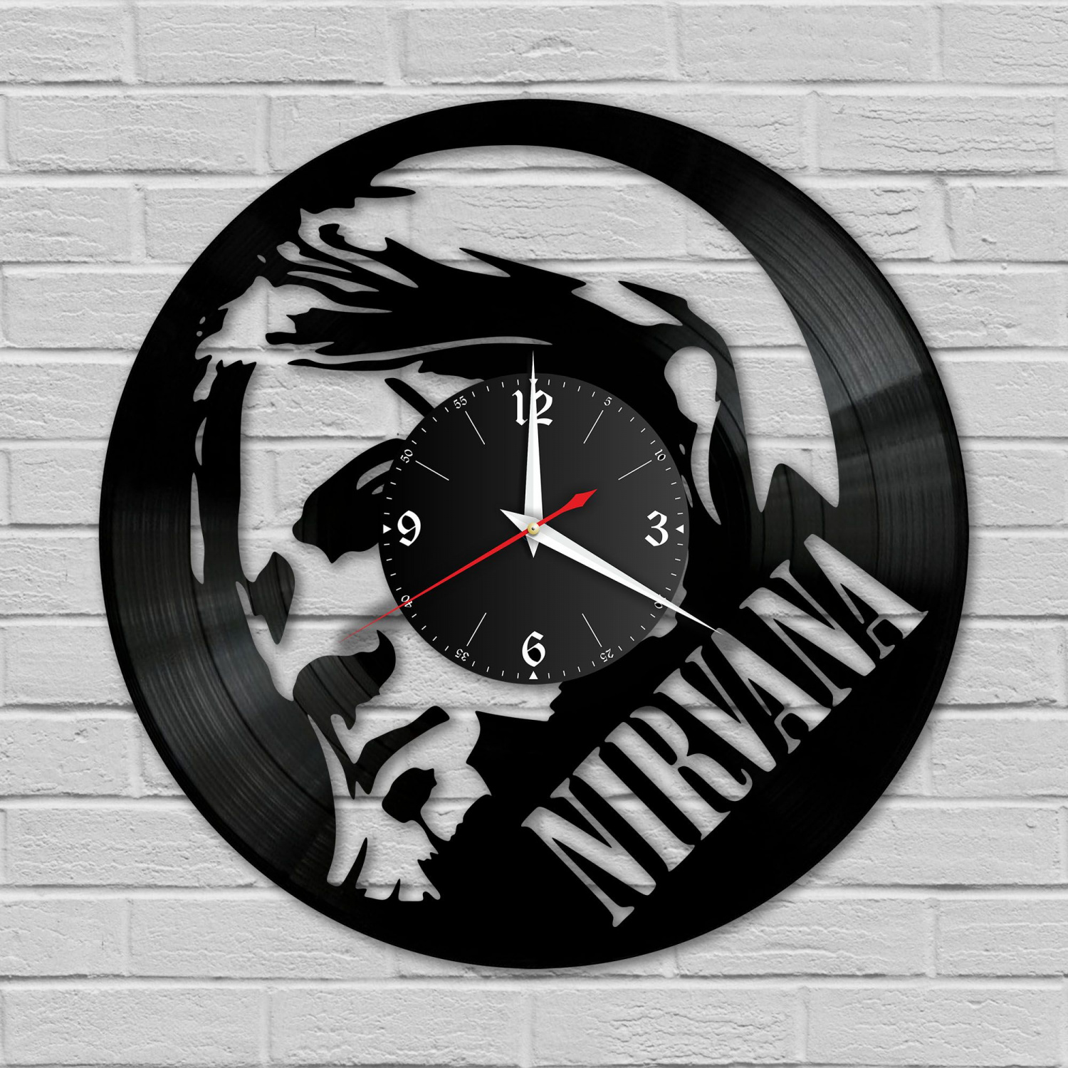 Часы настенные "группа Nirvana" из винила, №1 VC-10127