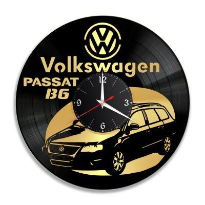 Часы настенные "Volkswagen Passat B6, золото" из винила, №7