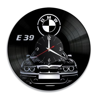 Часы настенные "БМВ (BMW E39), серебро" из винила, №9