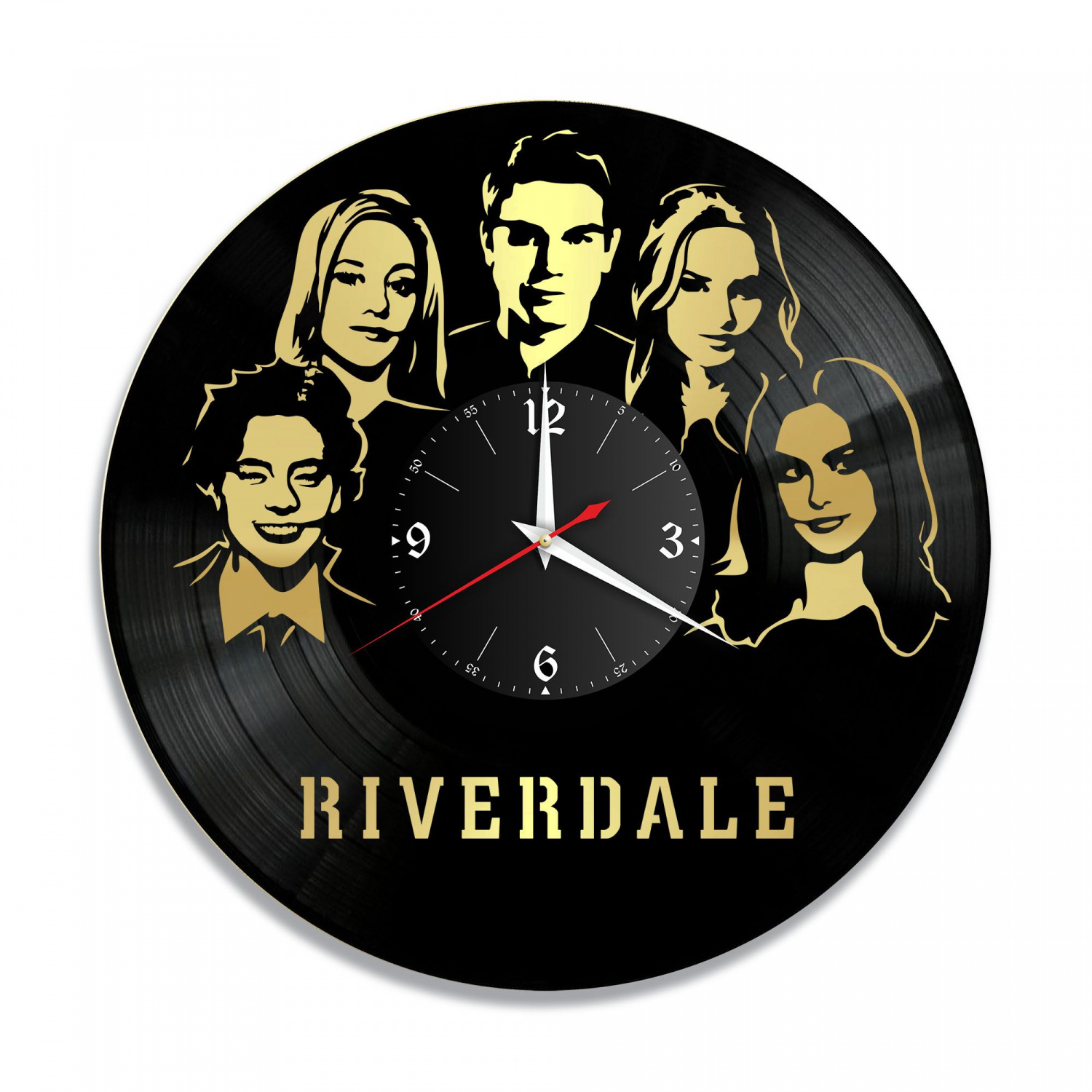 Часы настенные "Riverdale, золото" из винила, №1 VC-10350-1