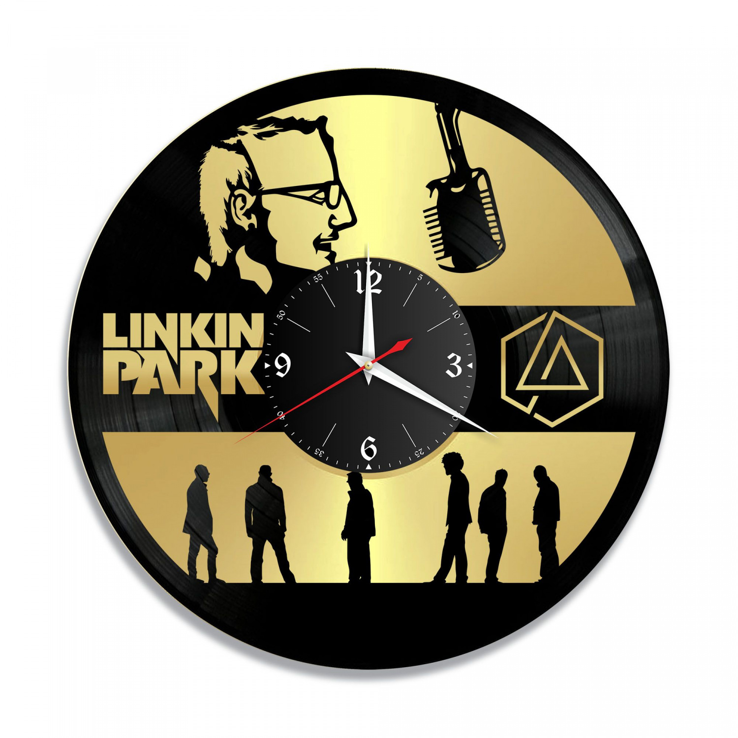 Часы настенные "группа Linkin Park, золото" из винила, №2 VC-10110-1