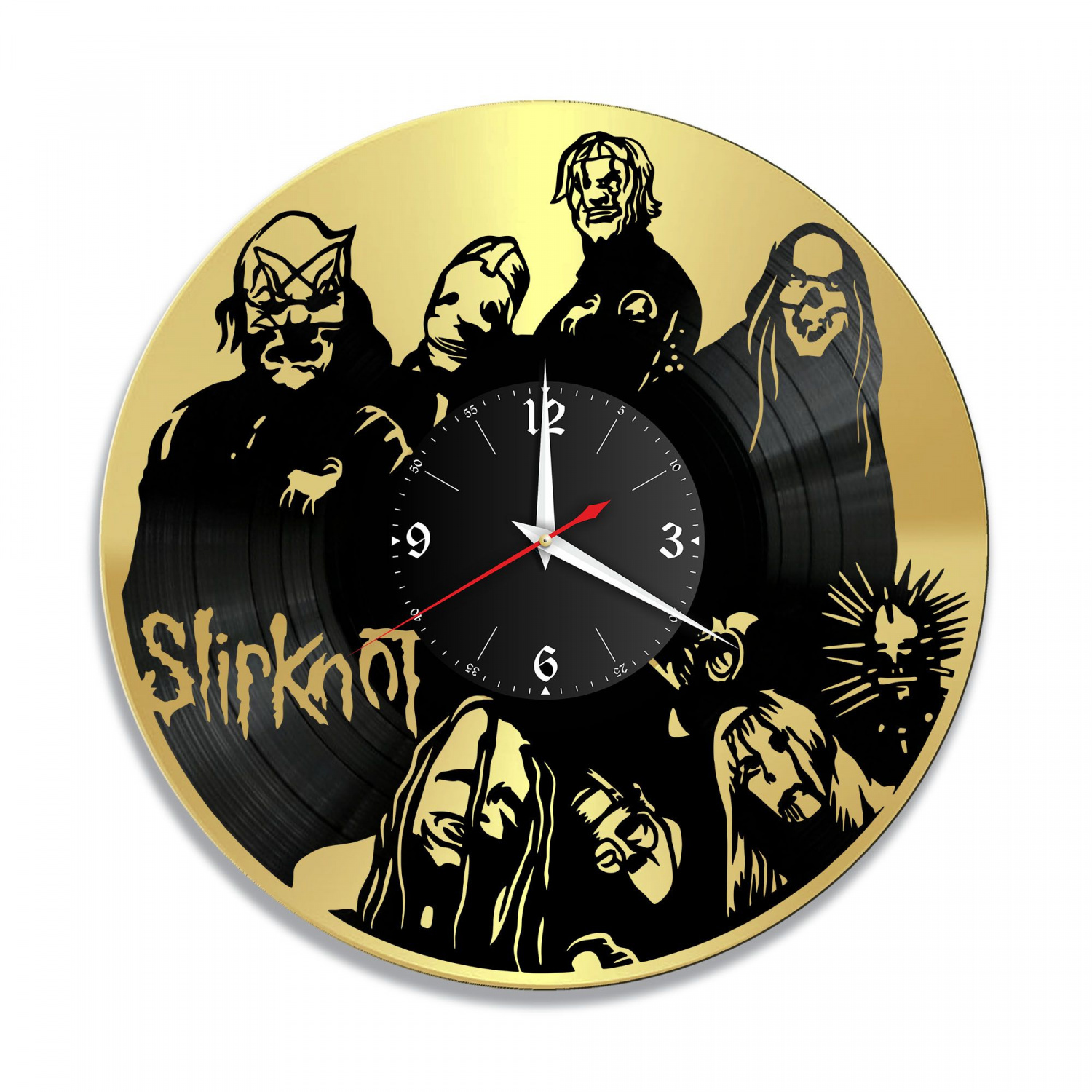 Часы настенные "группа Slipknot, золото" из винила, №5 VC-10166-1
