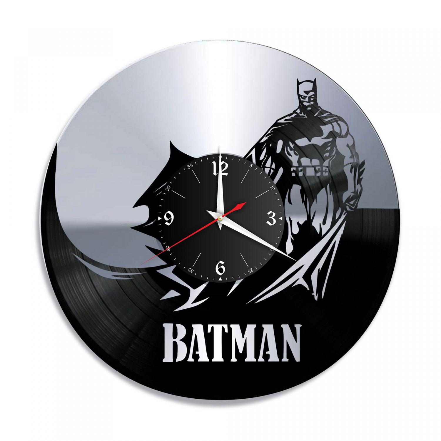 Часы настенные "Бэтмен (Batman), серебро" из винила, №5 VC-10318-2