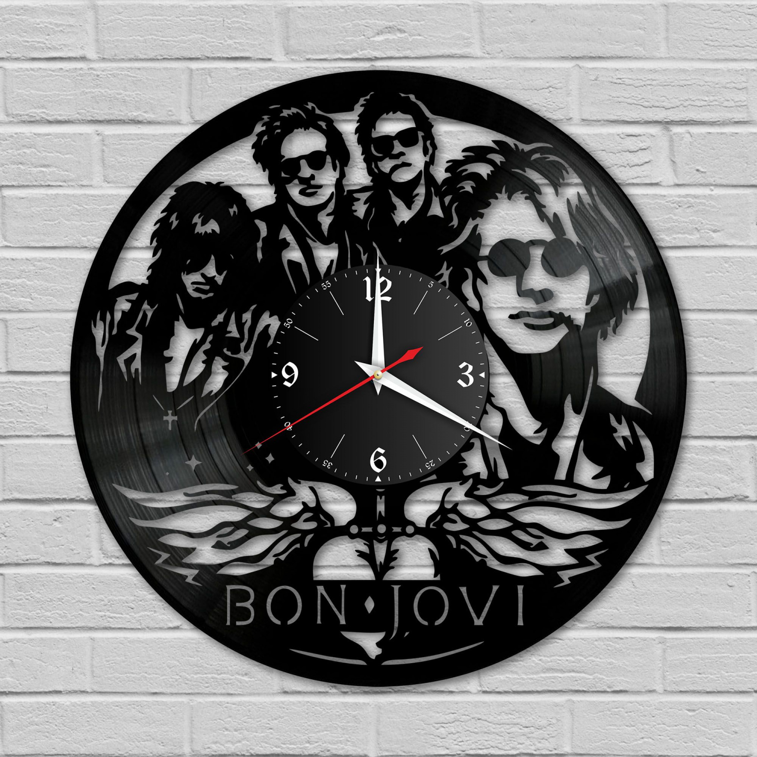 Часы настенные "группа Bon Jovi" из винила, №1 VC-10083