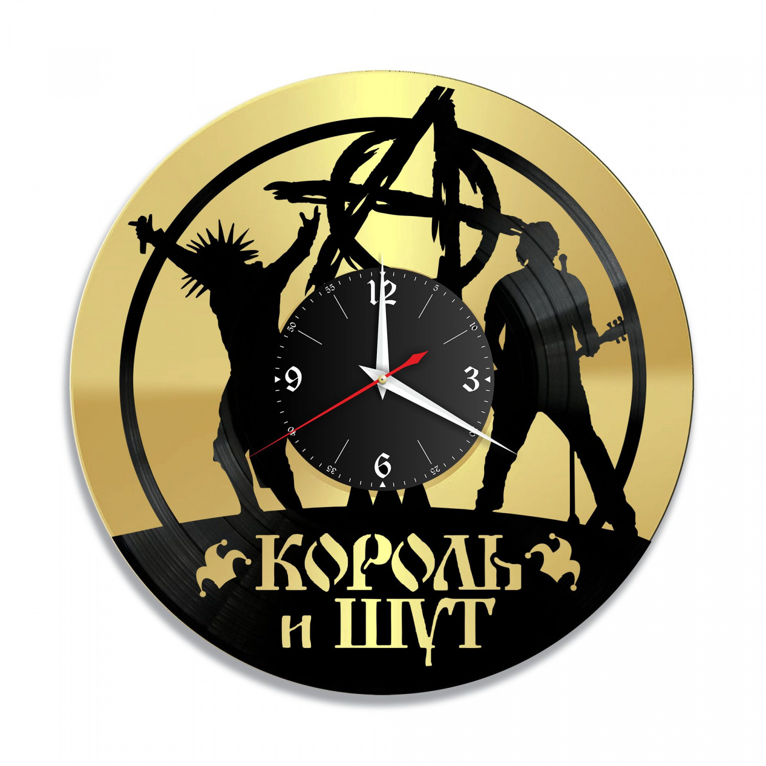 Часы настенные "КиШ (Король и Шут), золото" из винила, №6 VC-10047-1