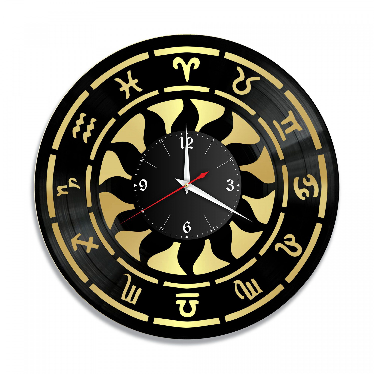 Часы настенные "Зодиак, золото" из винила, №1 VC-10398-1