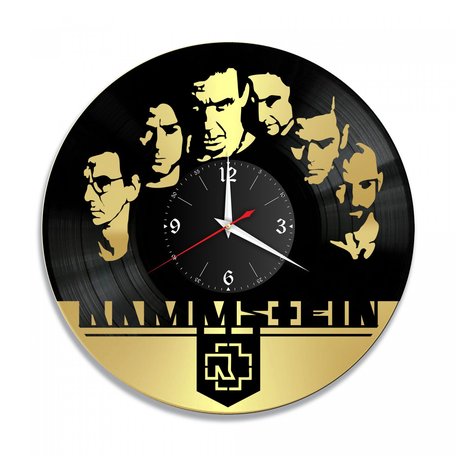 Часы настенные "группа Rammstein, золото" из винила, №1 VC-10145-1