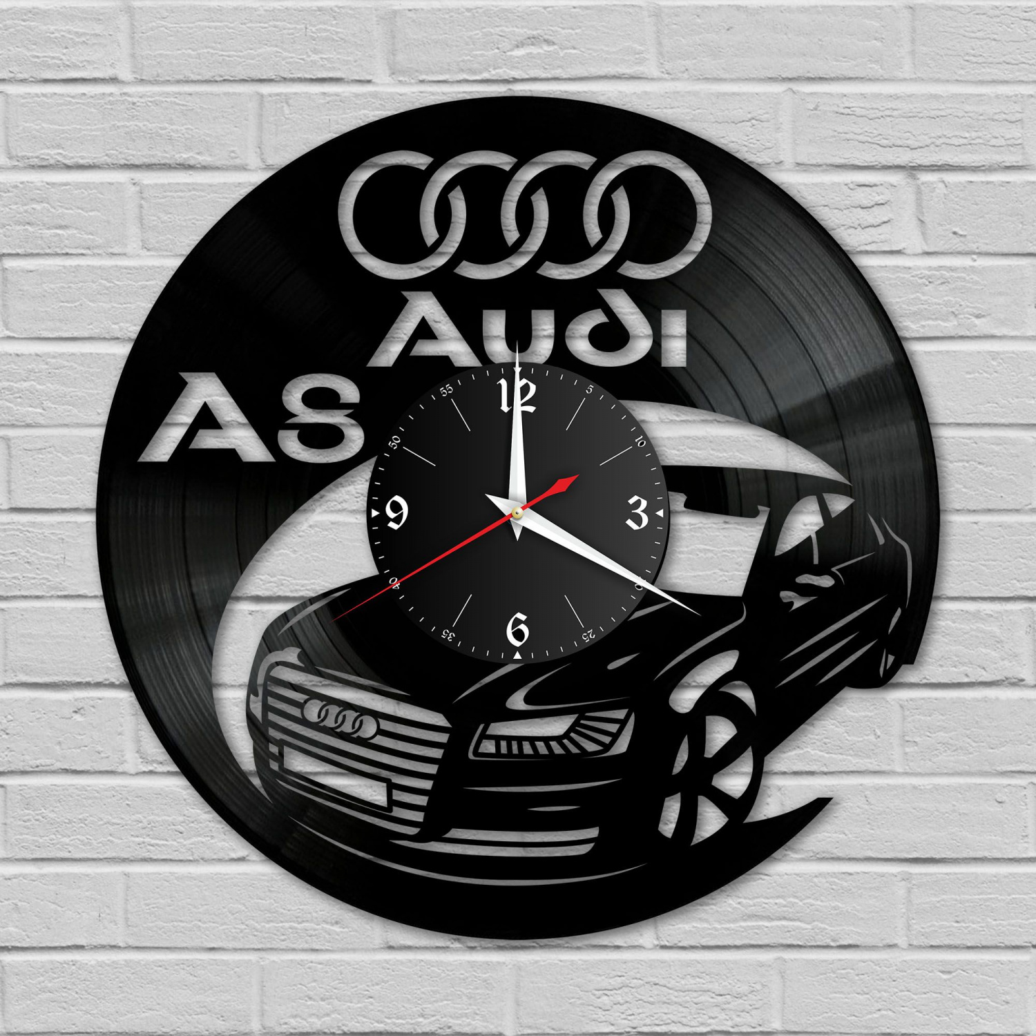 Часы настенные "Audi A8" из винила, №6 VC-10805