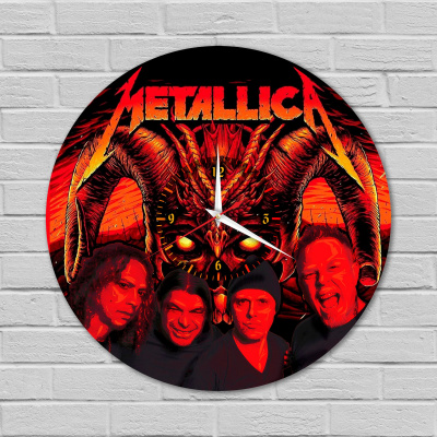 Часы настенные "группа Metallica" из винила, №1, с принтом
