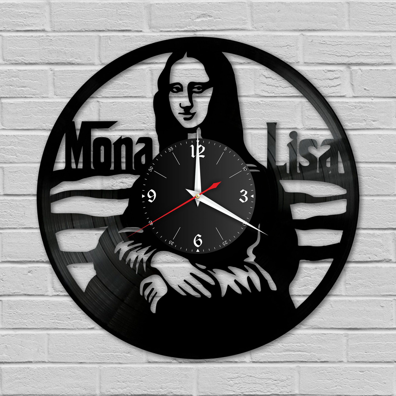 Часы настенные "Мона Лиза (Джоконда)" из винила, №1 VC-10761