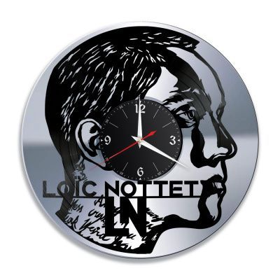 Часы настенные "Лоик Нотте (Loïc Nottet), серебро" из винила, №1