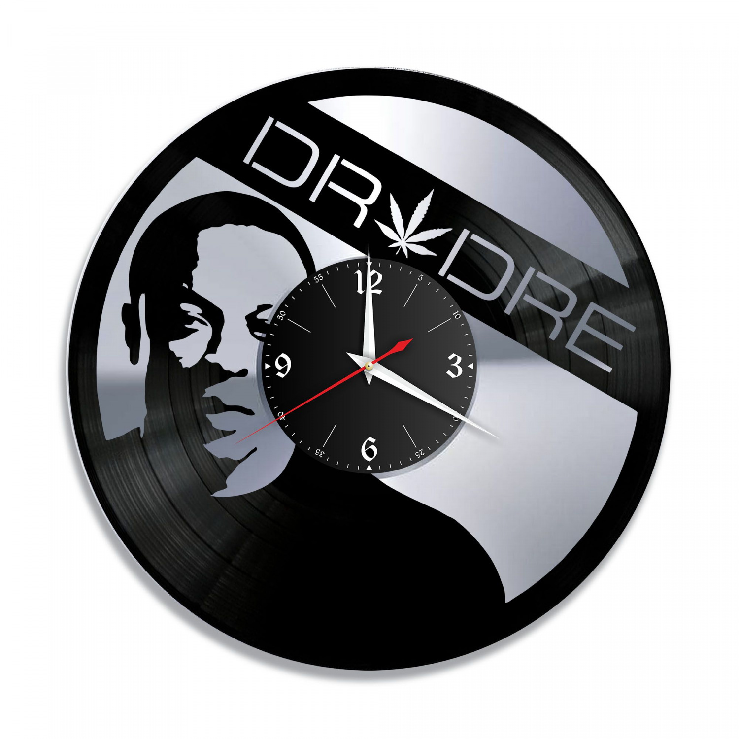 Часы настенные "Dr. Dre (Доктор Дре), серебро" из винила, №1 VC-10280-2