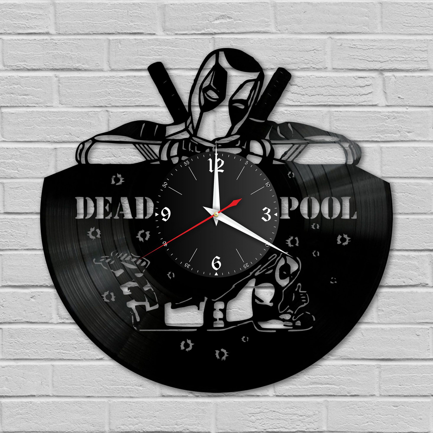 Часы настенные "Deadpool (Дедпул)" из винила, №2 VC-12002