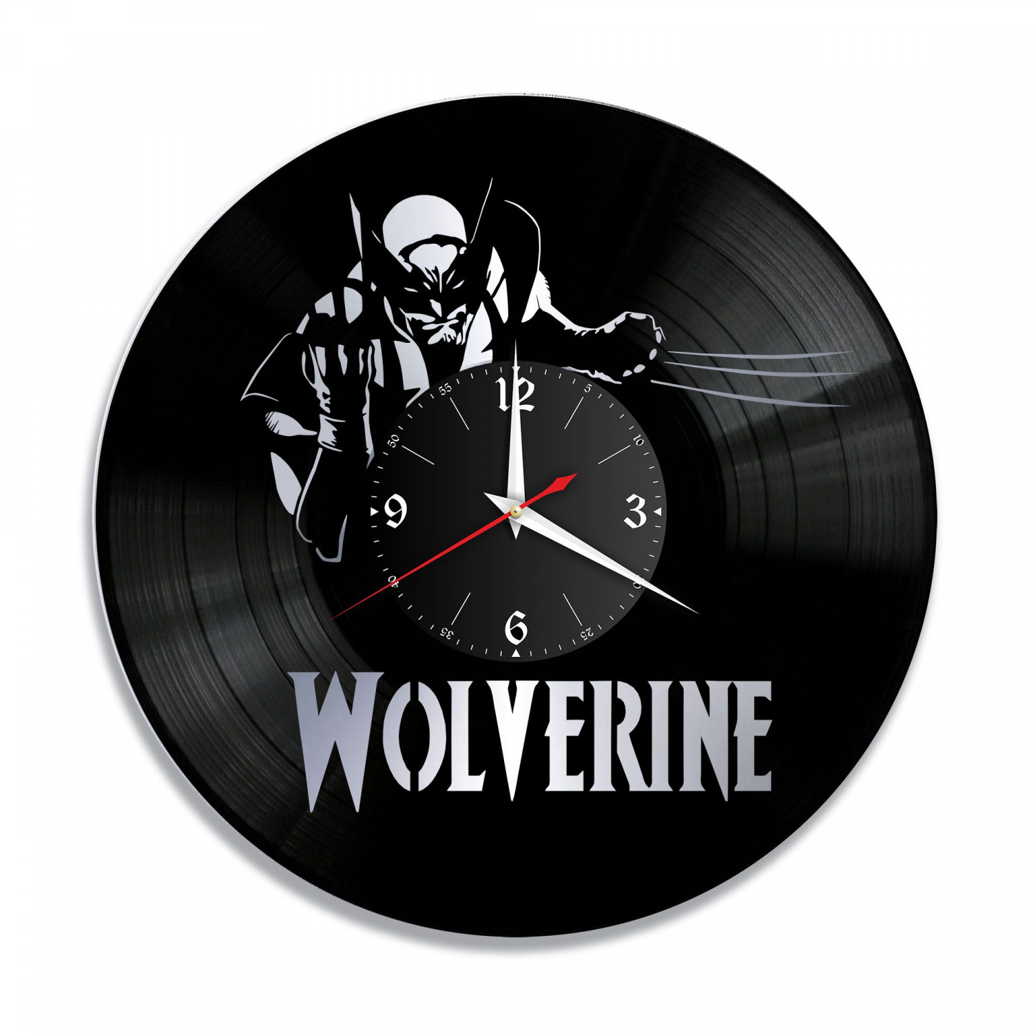 Часы настенные "Wolverine (Росомаха), серебро" из винила, №1 VC-10313-2