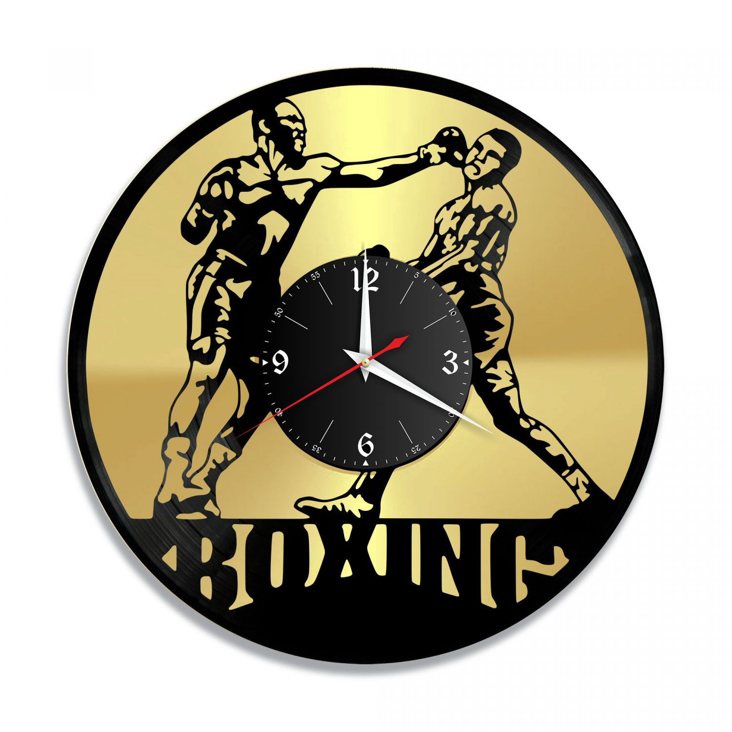 Часы настенные "Бокс, золото" из винила, №1 VC-10518-1
