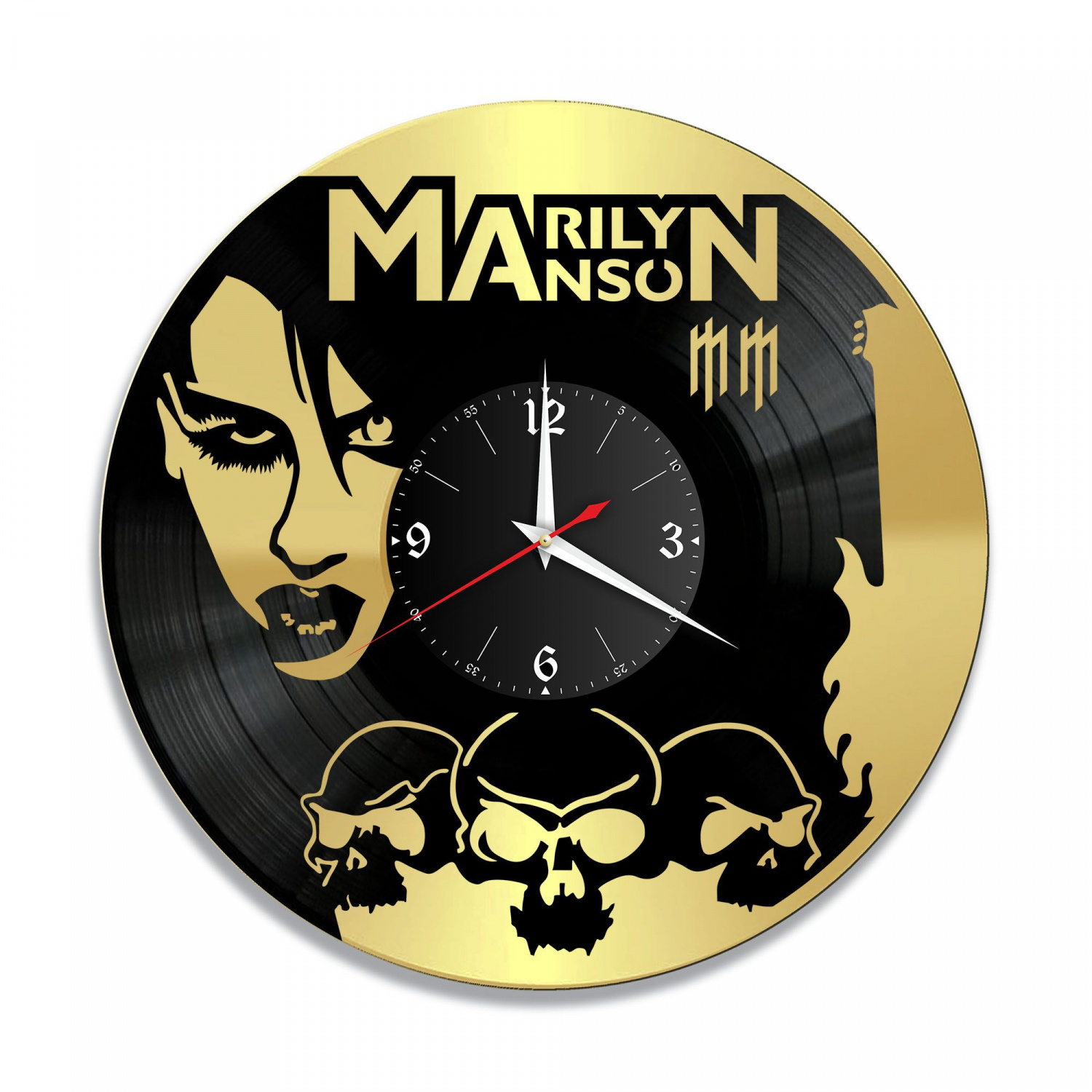 Часы настенные "группа Marilyn Manson, золото" из винила, №1 VC-10116-1