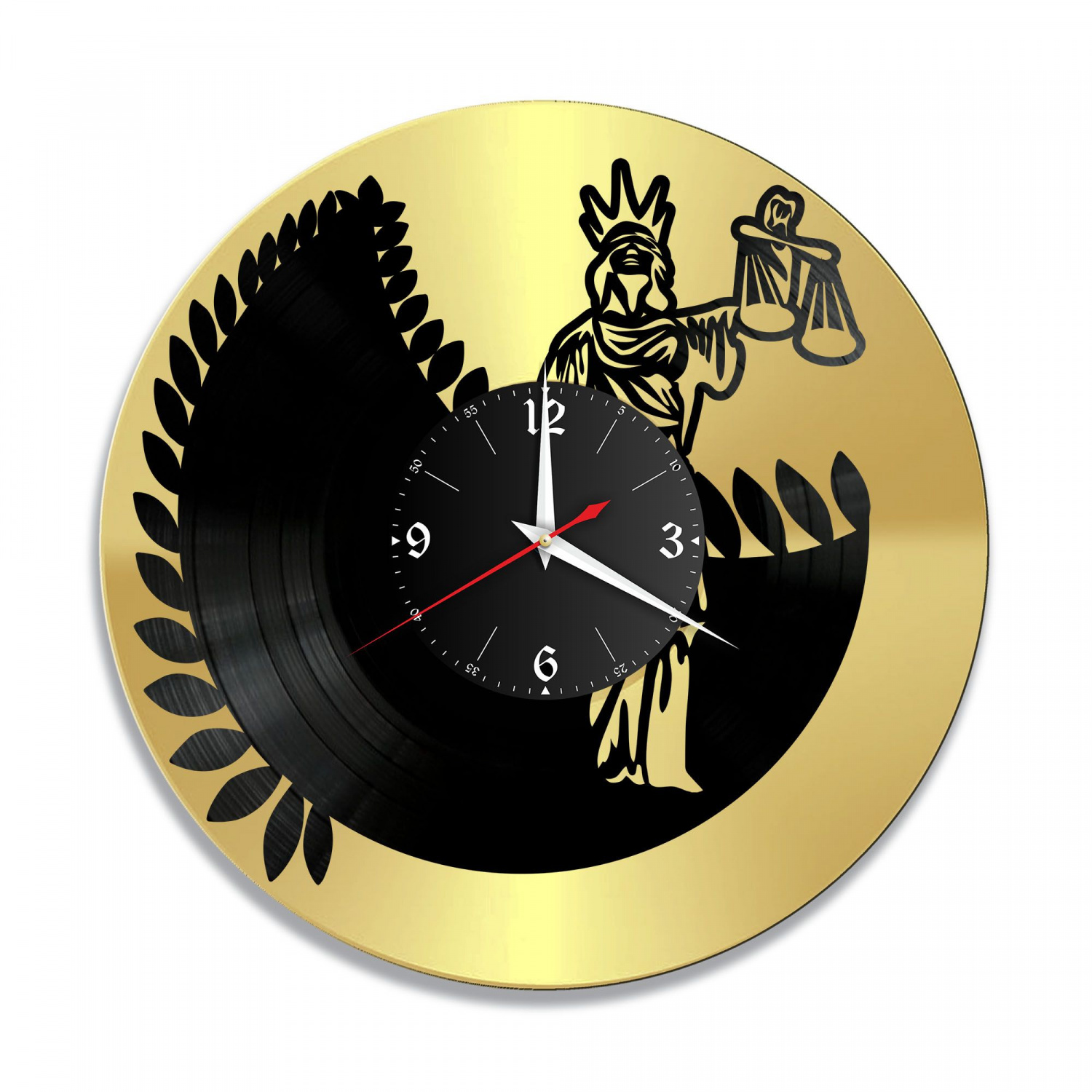 Часы настенные "Фемида, золото" из винила, №2 VC-12054-1