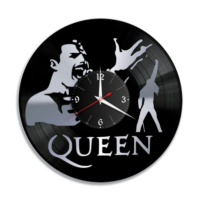 Часы настенные "группа Queen, серебро" из винила, №6