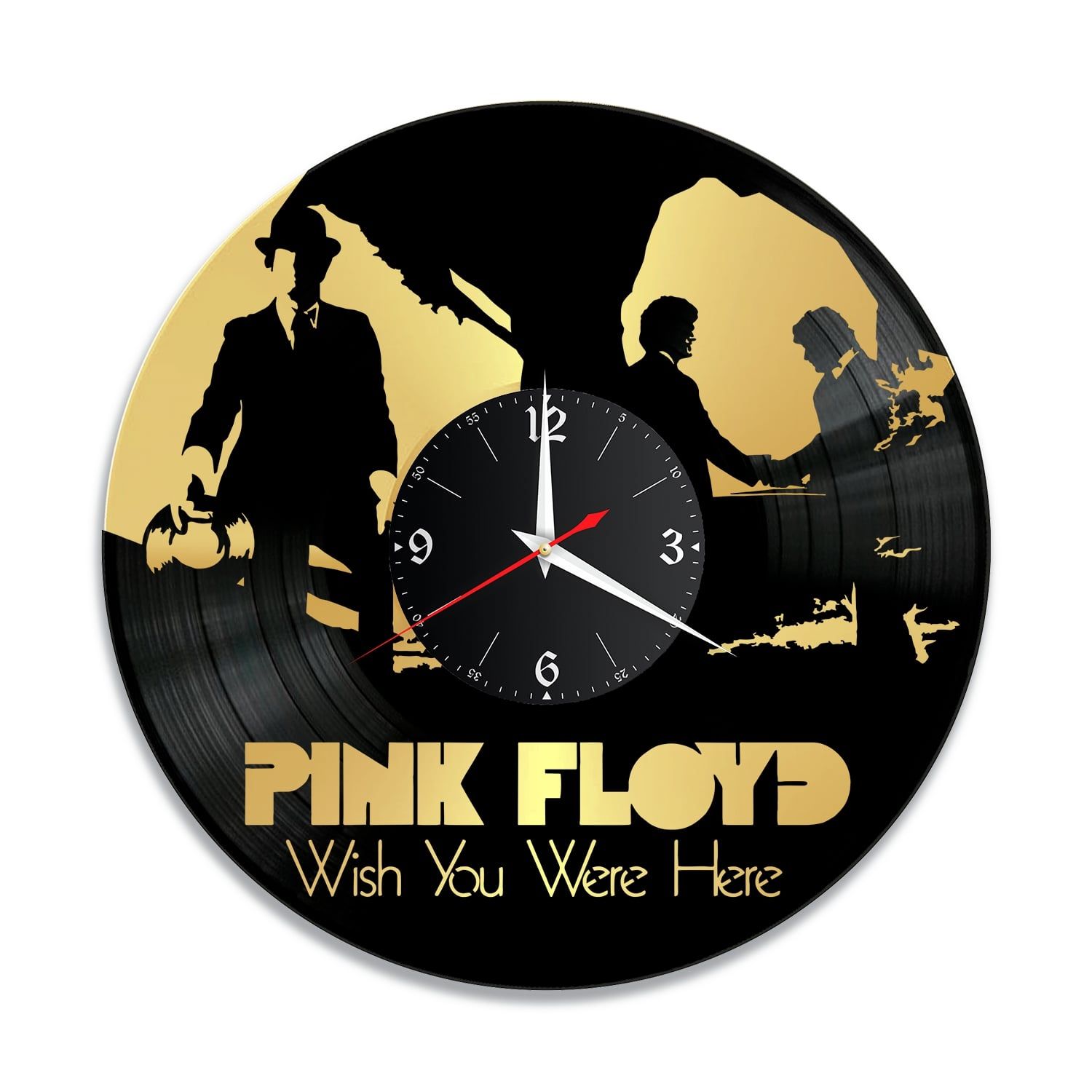 Часы настенные "Группа Pink Floyd, золото" из винила, №2 VC-14013-1