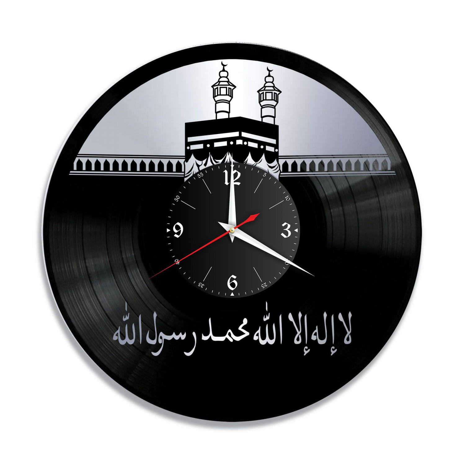 Часы настенные "Мечеть, серебро" из винила, №1 VC-10760-2