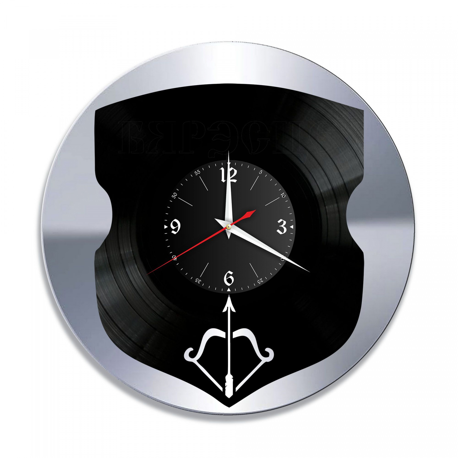 Часы настенные "город Брест, серебро" из винила, №1 VC-10456-2