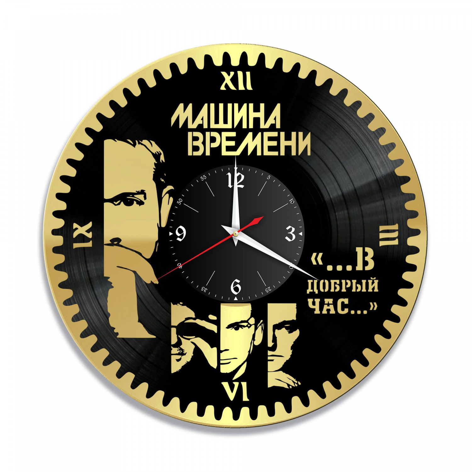 Часы настенные "Машина Времени, золото" из винила, №2 VC-10054-1