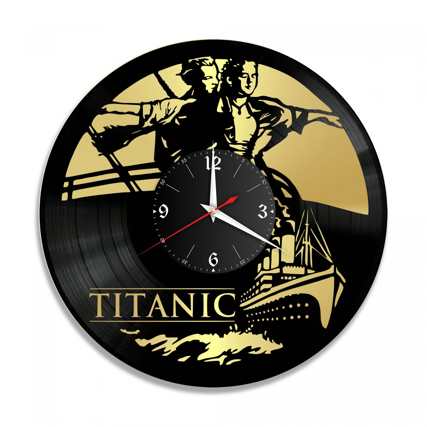Часы настенные "Титаник, золото" из винила, №2 VC-10376-1