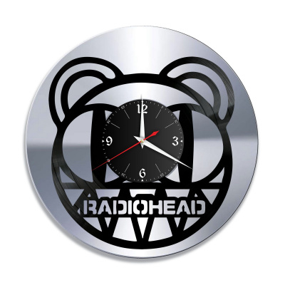 Часы настенные "группа Radiohead, серебро" из винила, №2