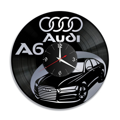 Часы настенные "Audi A6, серебро" из винила, №3