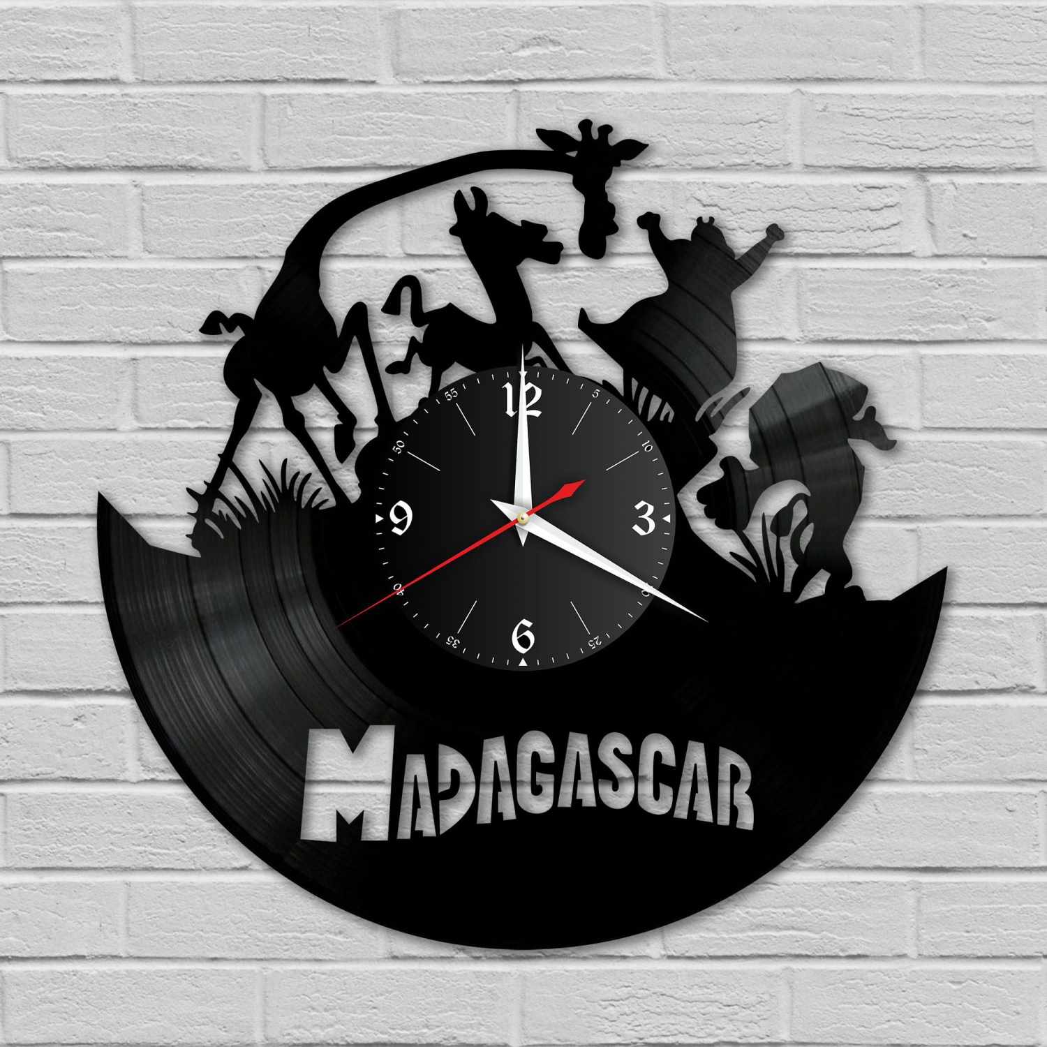 Часы настенные "м/ф Мадагаскар" из винила, №1 VC-12041