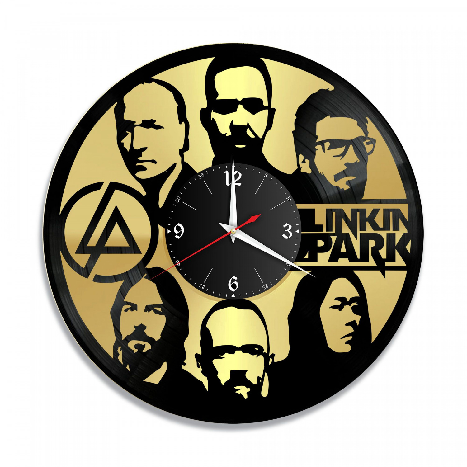 Часы настенные "группа Linkin Park, золото" из винила, №5 VC-10113-1
