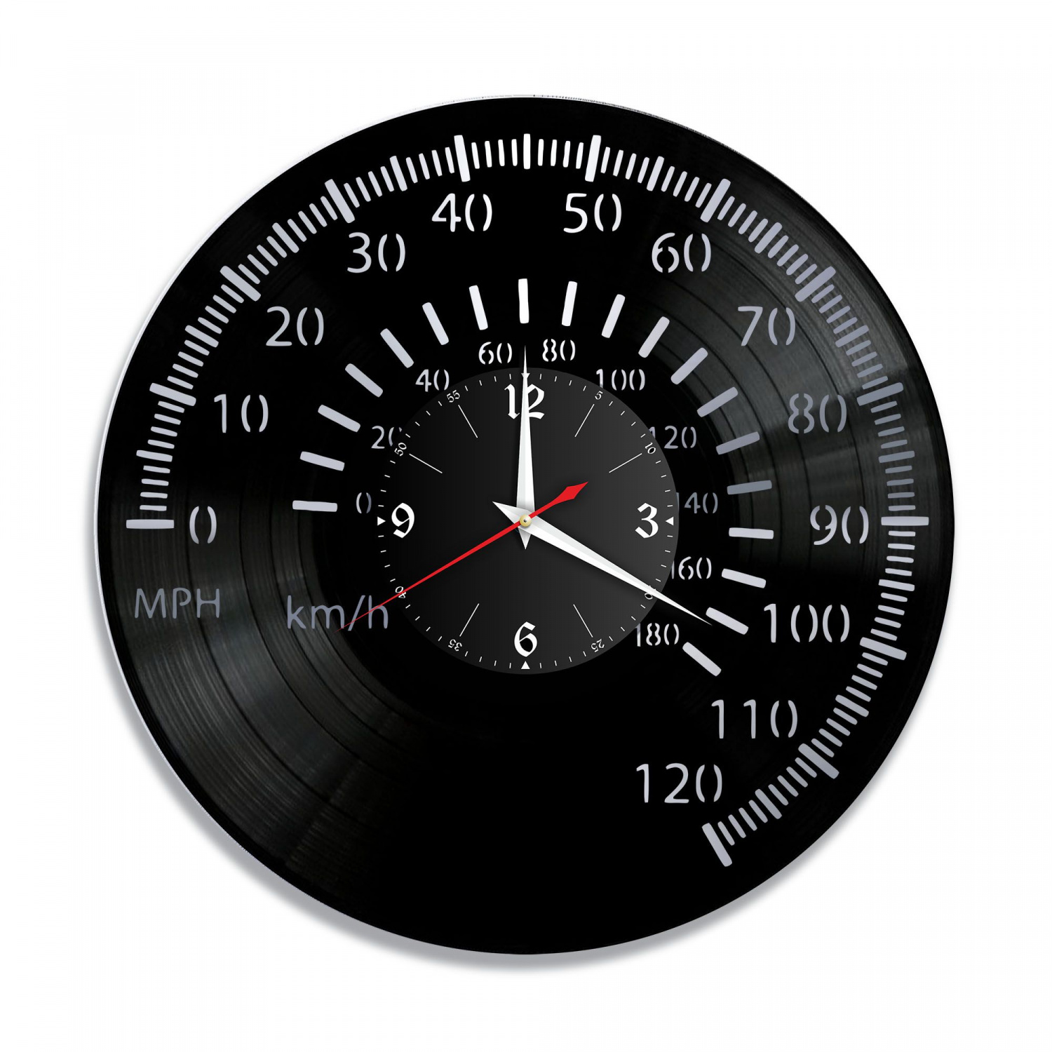 Часы настенные "Авто (Спидометр), серебро" из винила, №2 VC-10839-2