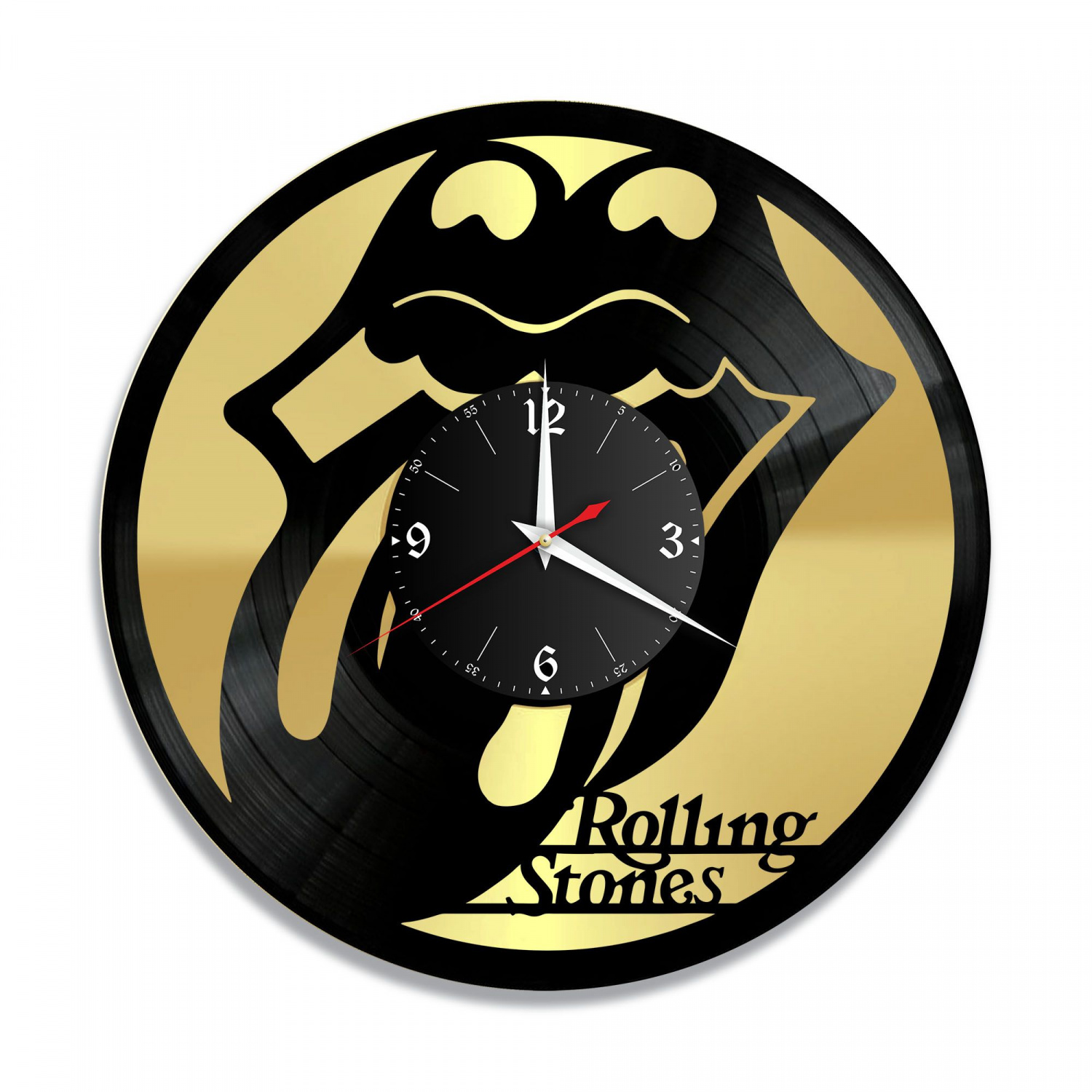Часы настенные "группа Rolling Stones, золото" из винила, №2 VC-10155-1