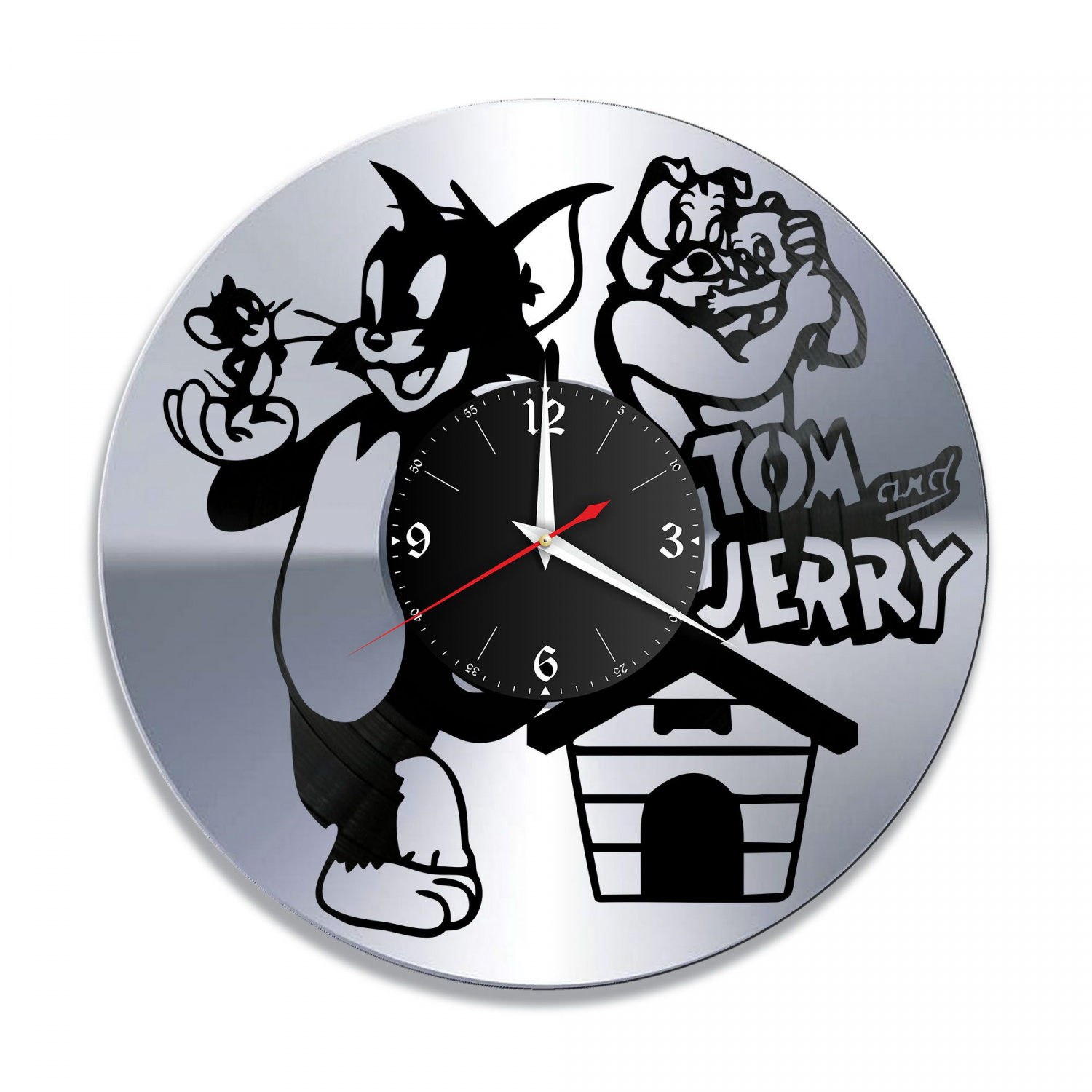 Часы настенные "м/ф Том и Джери, серебро" из винила, №1 VC-10335-2