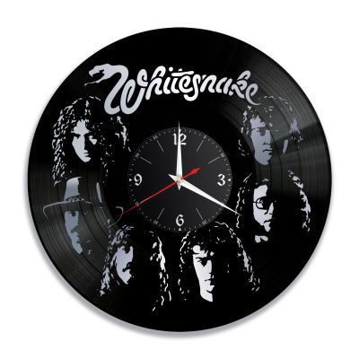 Часы настенные "Whitesnake, серебро" из винила, №2