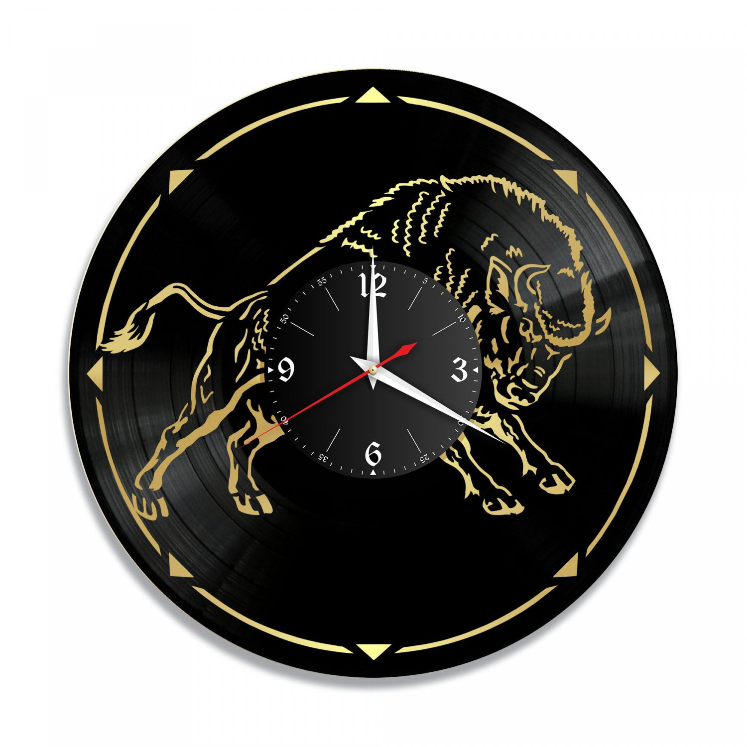 Часы настенные "Зубр, золото" из винила, №1 VC-10710-1