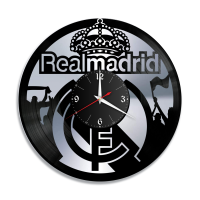 Часы настенные "ФК Реал Мадрид, серебро" из винила, №R1