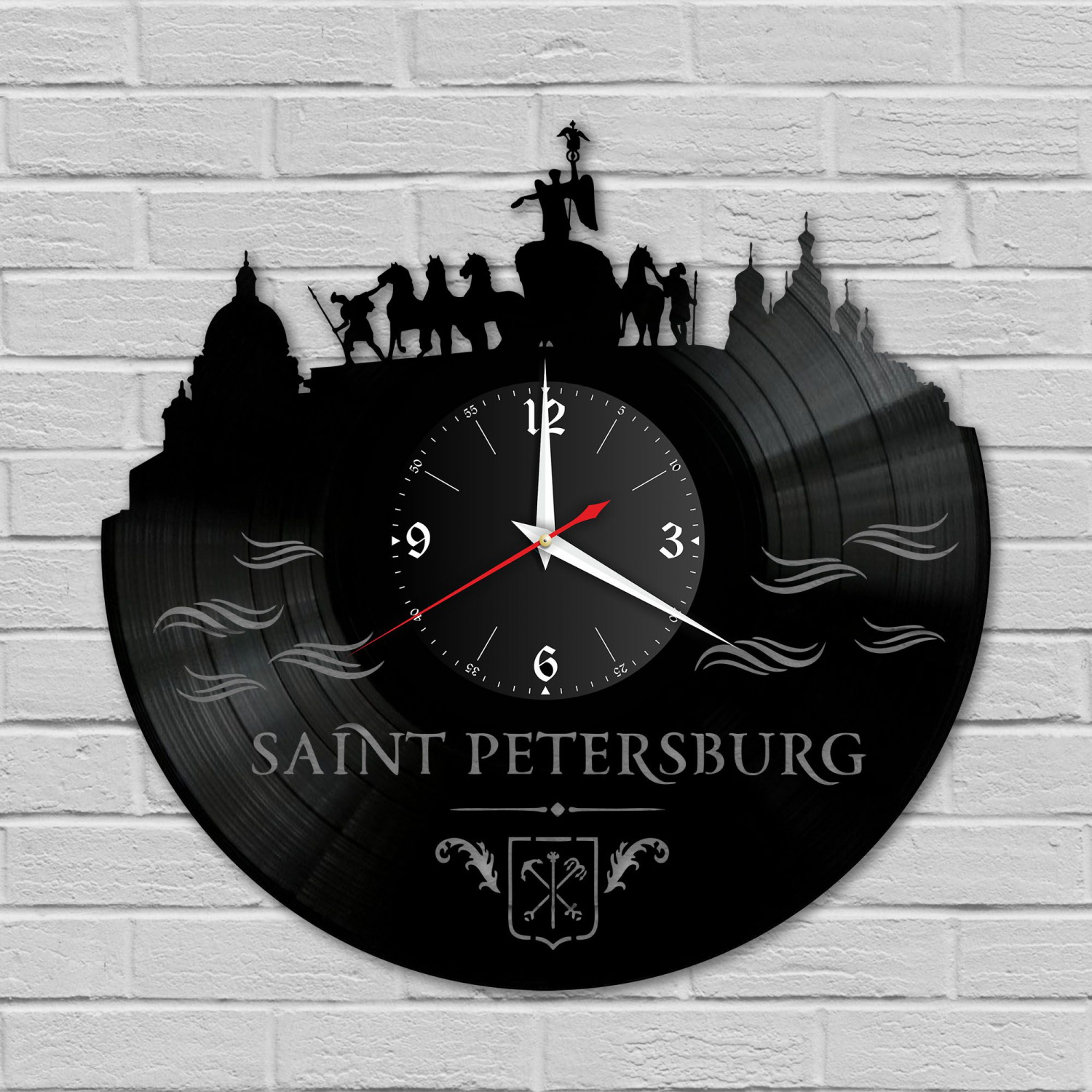 Часы настенные "Питер" из винила, №3 VC-10502
